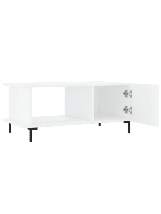 Konferenční stolek lesklý bílý 90 x 50 x 40 cm kompozitní dřevo