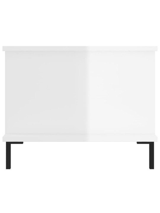 Konferenční stolek lesklý bílý 90 x 50 x 40 cm kompozitní dřevo