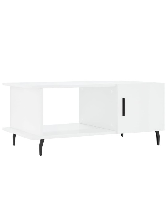 Konferenční stolek lesklý bílý 90 x 50 x 40 cm kompozitní dřevo