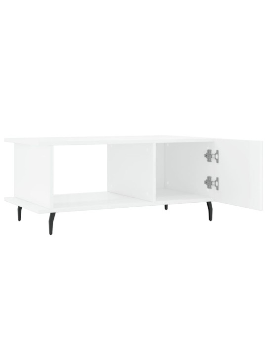 Konferenční stolek lesklý bílý 90 x 50 x 40 cm kompozitní dřevo