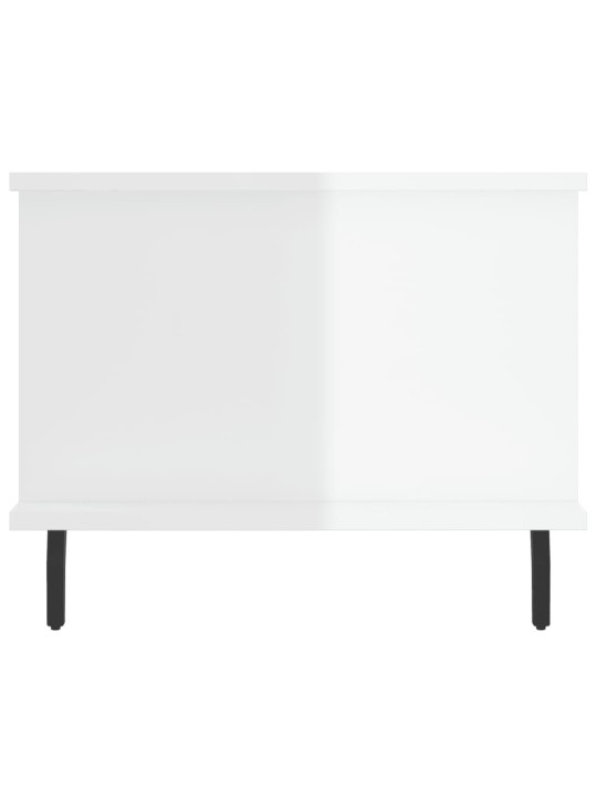 Konferenční stolek lesklý bílý 90 x 50 x 40 cm kompozitní dřevo