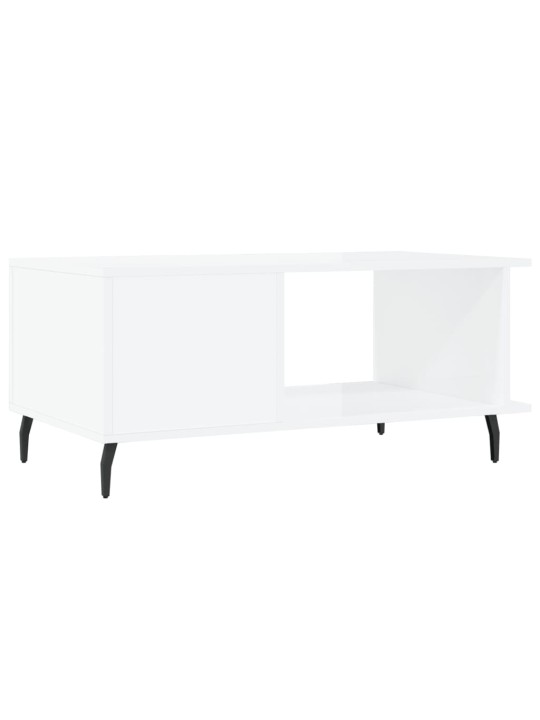 Konferenční stolek lesklý bílý 90 x 50 x 40 cm kompozitní dřevo