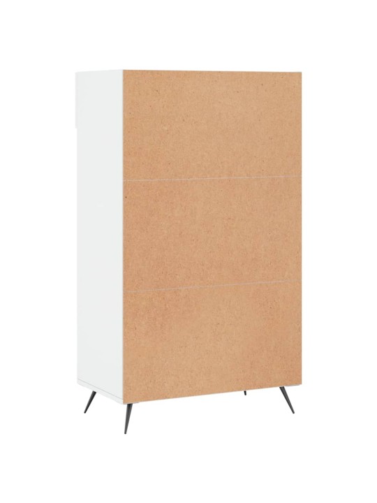 Botník bílý s vysokým leskem 60 x 35 x 105 cm kompozitní dřevo