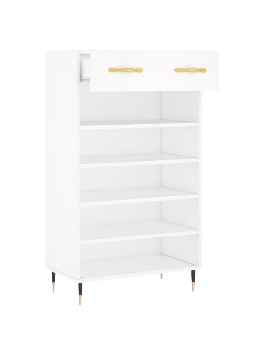 Botník bílý 60 x 35 x 105 cm kompozitní dřevo
