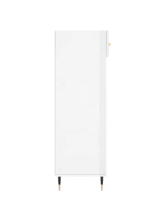 Botník bílý s vysokým leskem 60 x 35 x 105 cm kompozitní dřevo
