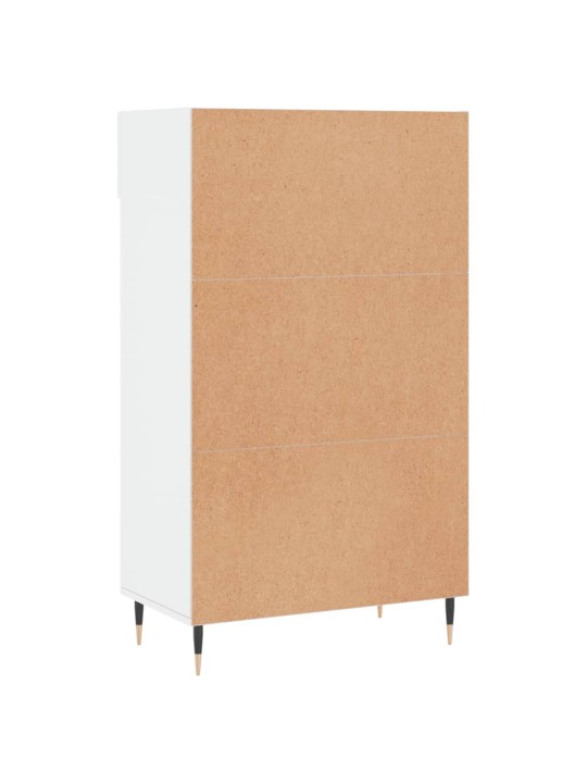 Botník bílý s vysokým leskem 60 x 35 x 105 cm kompozitní dřevo