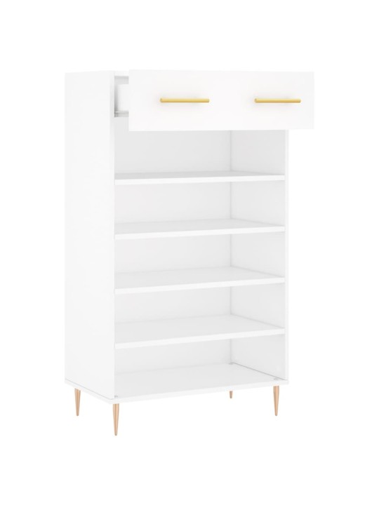 Botník bílý 60 x 35 x 105 cm kompozitní dřevo