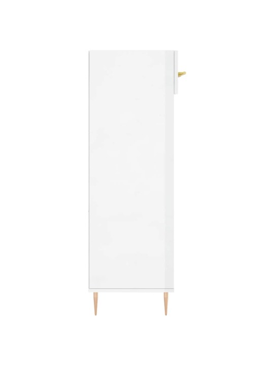 Botník bílý s vysokým leskem 60 x 35 x 105 cm kompozitní dřevo