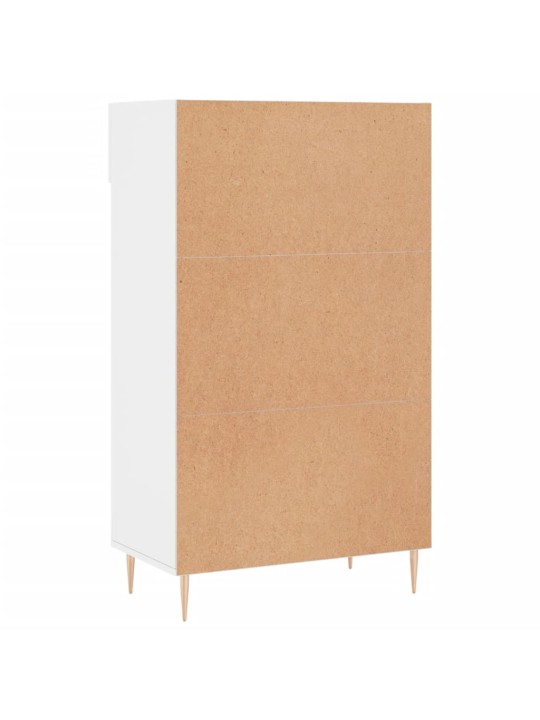 Botník bílý s vysokým leskem 60 x 35 x 105 cm kompozitní dřevo