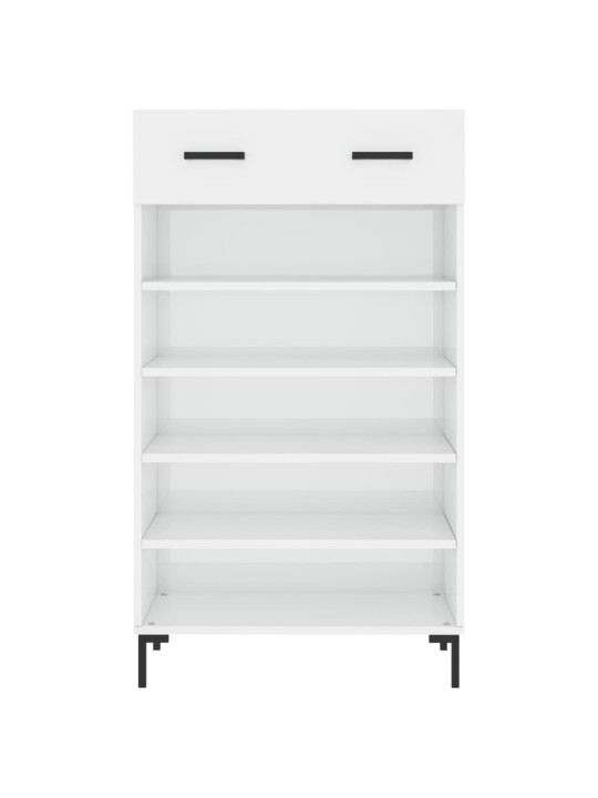 Botník bílý s vysokým leskem 60 x 35 x 105 cm kompozitní dřevo