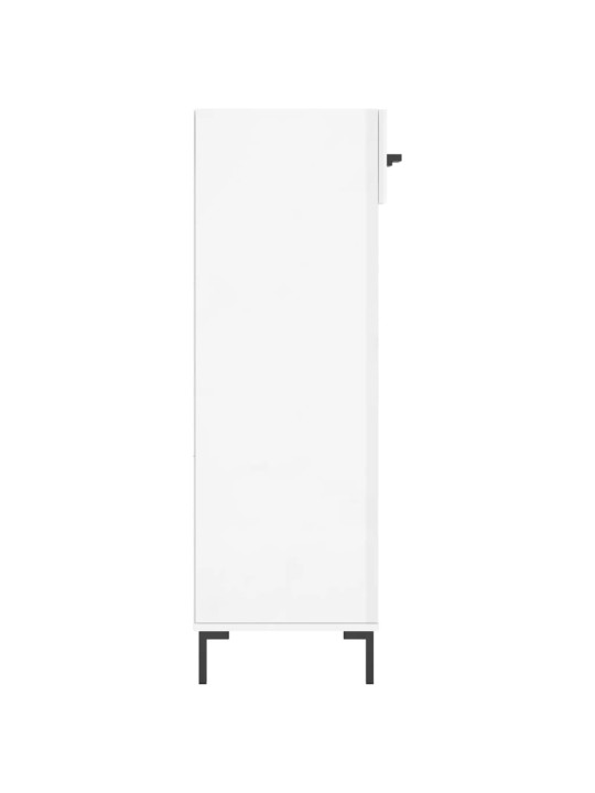 Botník bílý s vysokým leskem 60 x 35 x 105 cm kompozitní dřevo