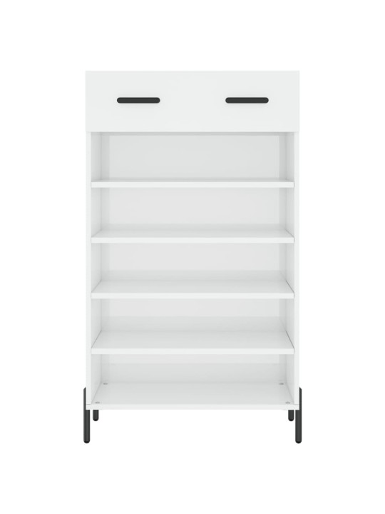 Botník bílý s vysokým leskem 60 x 35 x 105 cm kompozitní dřevo
