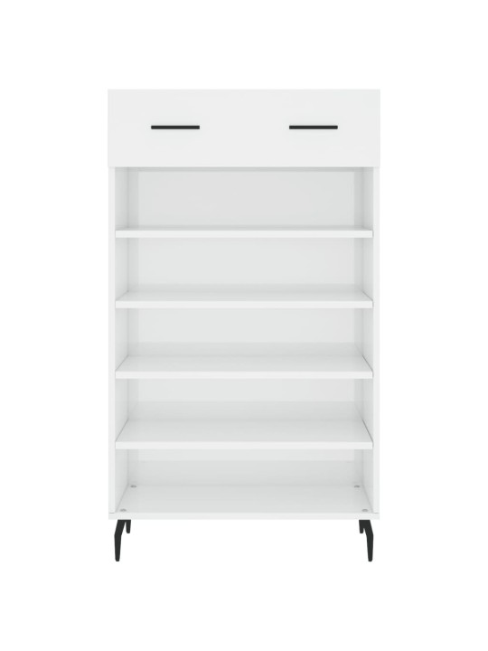 Botník bílý s vysokým leskem 60 x 35 x 105 cm kompozitní dřevo