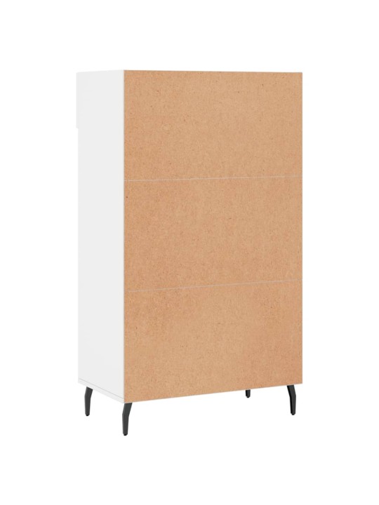 Botník bílý s vysokým leskem 60 x 35 x 105 cm kompozitní dřevo