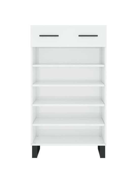 Botník bílý s vysokým leskem 60 x 35 x 105 cm kompozitní dřevo