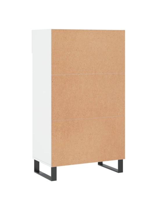 Botník bílý s vysokým leskem 60 x 35 x 105 cm kompozitní dřevo