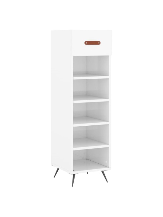 Botník bílý s vysokým leskem 30 x 35 x 105 cm kompozitní dřevo