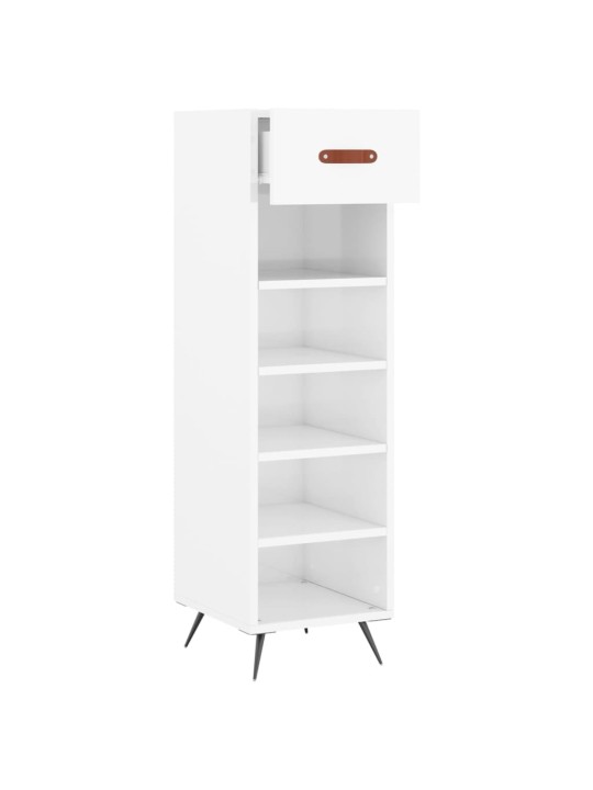 Botník bílý s vysokým leskem 30 x 35 x 105 cm kompozitní dřevo