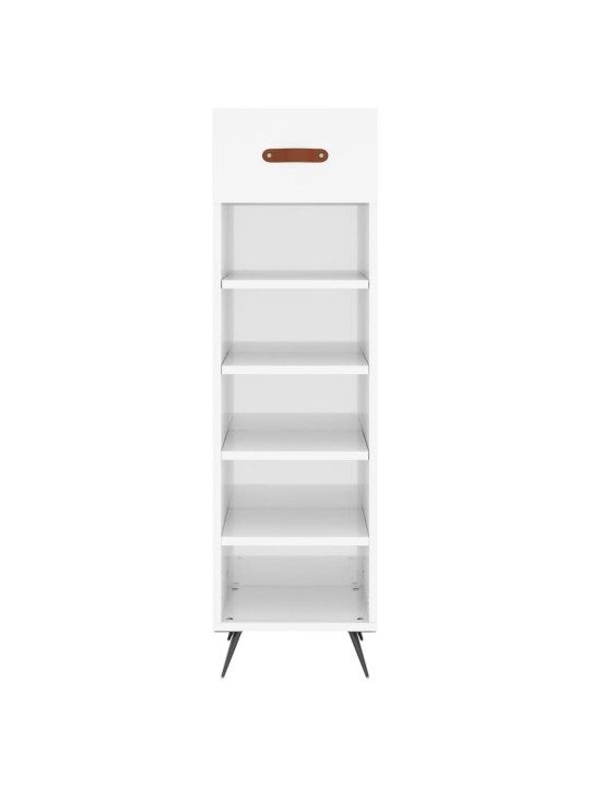 Botník bílý s vysokým leskem 30 x 35 x 105 cm kompozitní dřevo