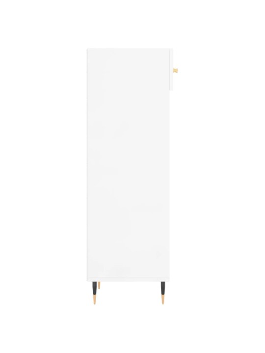 Botník bílý s vysokým leskem 30 x 35 x 105 cm kompozitní dřevo