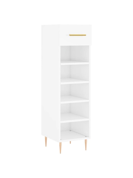 Botník bílý s vysokým leskem 30 x 35 x 105 cm kompozitní dřevo