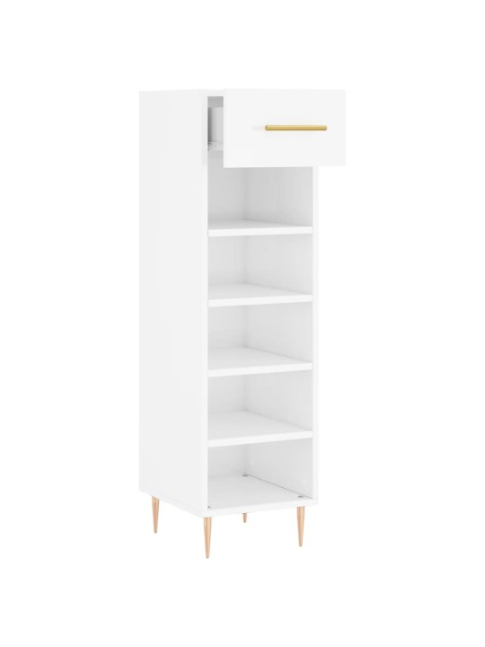 Botník bílý s vysokým leskem 30 x 35 x 105 cm kompozitní dřevo