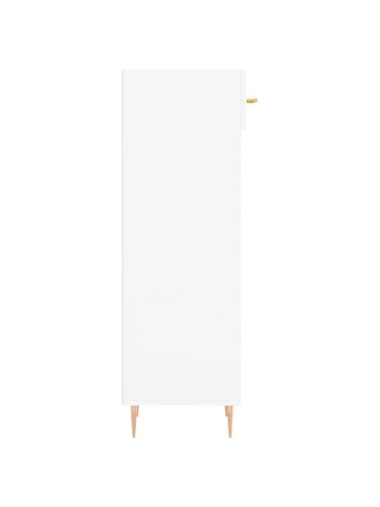 Botník bílý s vysokým leskem 30 x 35 x 105 cm kompozitní dřevo