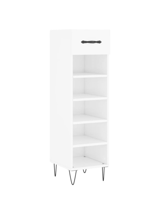 Botník bílý s vysokým leskem 30 x 35 x 105 cm kompozitní dřevo