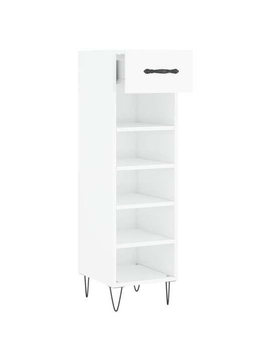 Botník bílý s vysokým leskem 30 x 35 x 105 cm kompozitní dřevo