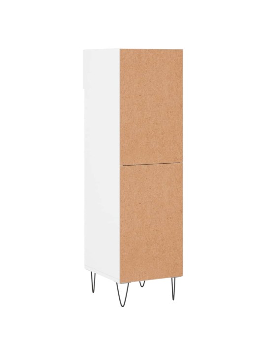 Botník bílý s vysokým leskem 30 x 35 x 105 cm kompozitní dřevo