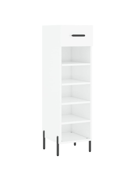 Botník bílý s vysokým leskem 30 x 35 x 105 cm kompozitní dřevo
