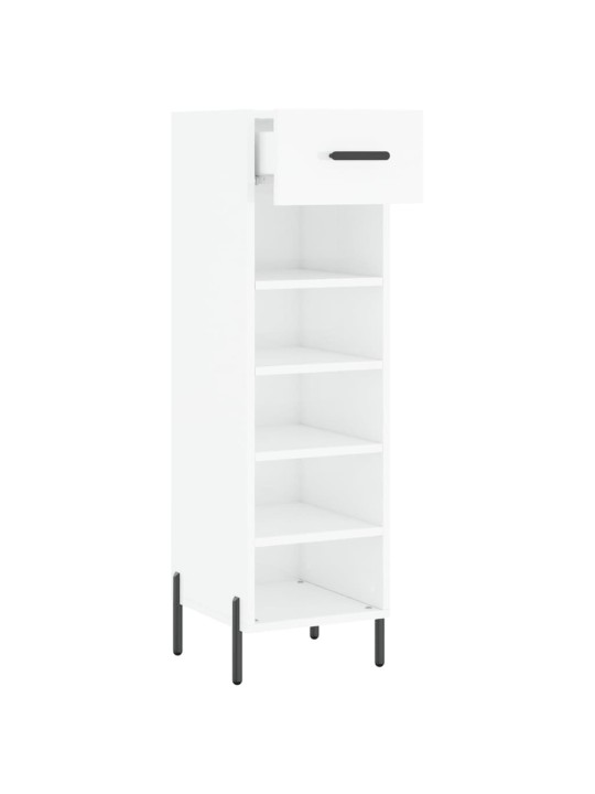 Botník bílý s vysokým leskem 30 x 35 x 105 cm kompozitní dřevo