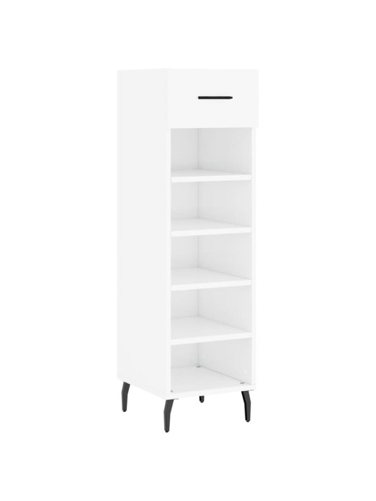 Botník bílý s vysokým leskem 30 x 35 x 105 cm kompozitní dřevo