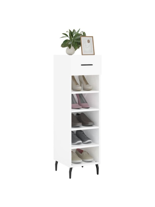 Botník bílý s vysokým leskem 30 x 35 x 105 cm kompozitní dřevo