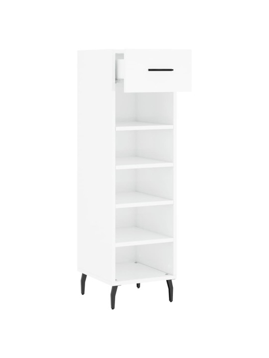 Botník bílý s vysokým leskem 30 x 35 x 105 cm kompozitní dřevo