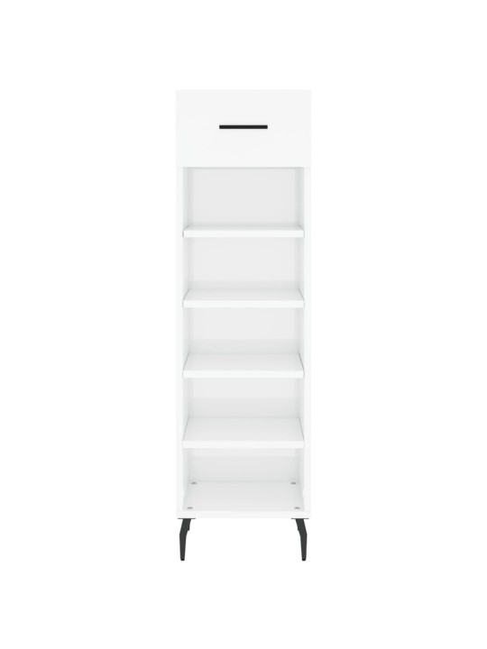 Botník bílý s vysokým leskem 30 x 35 x 105 cm kompozitní dřevo