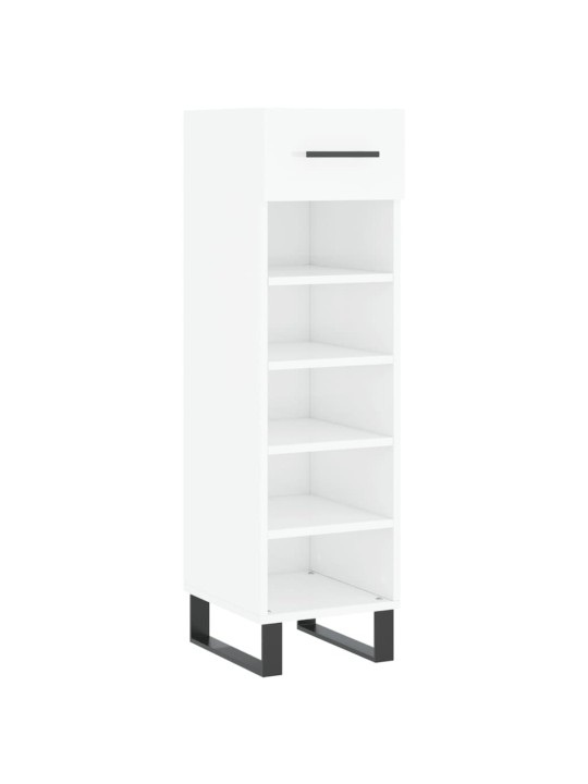 Botník bílý s vysokým leskem 30 x 35 x 105 cm kompozitní dřevo
