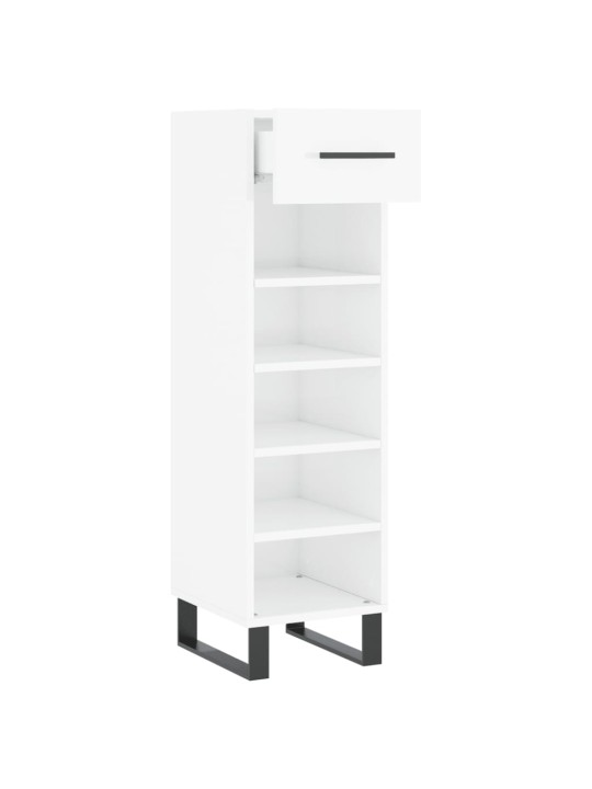 Botník bílý s vysokým leskem 30 x 35 x 105 cm kompozitní dřevo