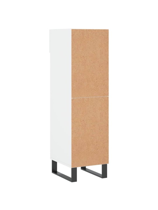 Botník bílý s vysokým leskem 30 x 35 x 105 cm kompozitní dřevo
