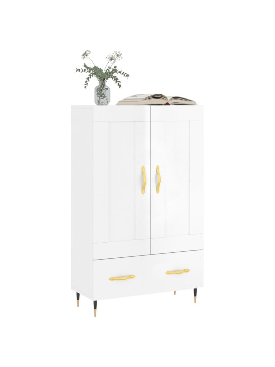 Skříň highboard lesklá bílá 69,5 x 31 x 115 cm kompozitní dřevo