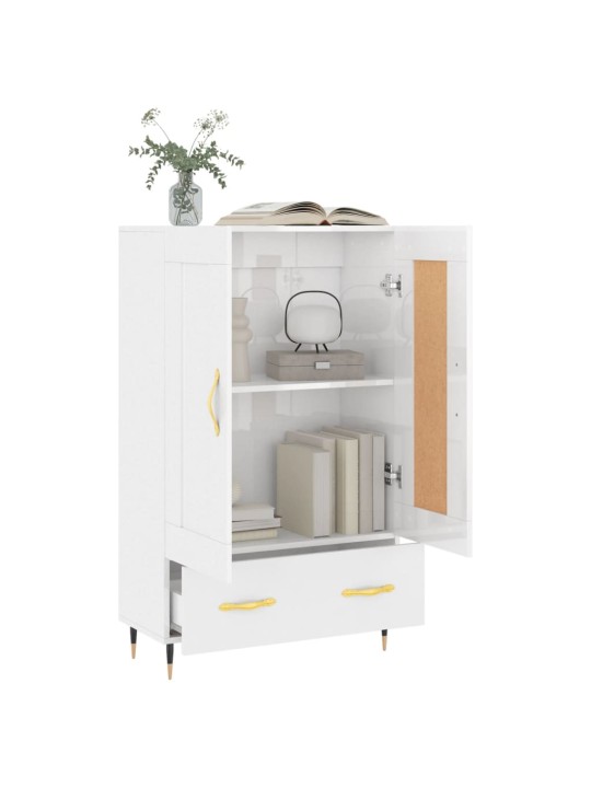 Skříň highboard lesklá bílá 69,5 x 31 x 115 cm kompozitní dřevo