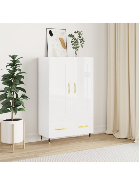 Skříň highboard lesklá bílá 69,5 x 31 x 115 cm kompozitní dřevo