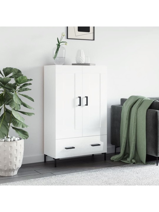 Skříň highboard lesklá bílá 69,5 x 31 x 115 cm kompozitní dřevo