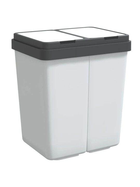 Dvojitý odpadkový koš bílý 2 x 25 l