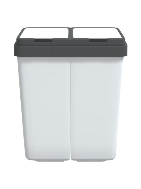 Dvojitý odpadkový koš bílý 2 x 25 l