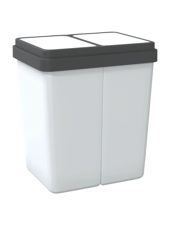 Dvojitý odpadkový koš bílý 2 x 25 l