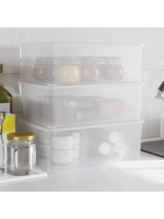 Plastové úložné boxy 3 ks 10 l stohovatelné