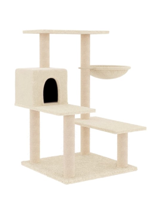 Škrabadlo pro kočky se sisalovými sloupky krémové 82,5 cm