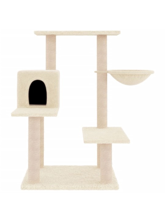 Škrabadlo pro kočky se sisalovými sloupky krémové 82,5 cm