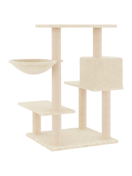 Škrabadlo pro kočky se sisalovými sloupky krémové 82,5 cm